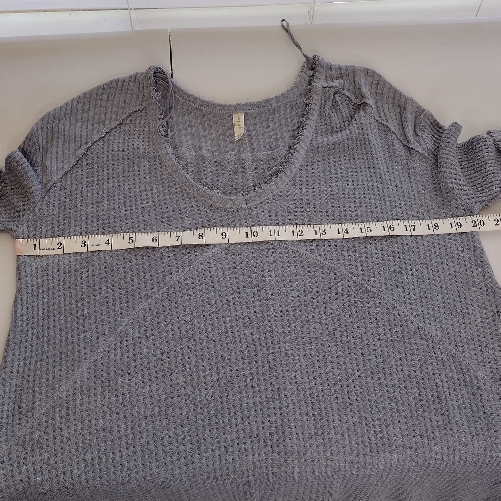 Free People Sunset Park Thermal Knit Boho Pullover Scoop Neck Tunic Size S - Picture 10 of 14